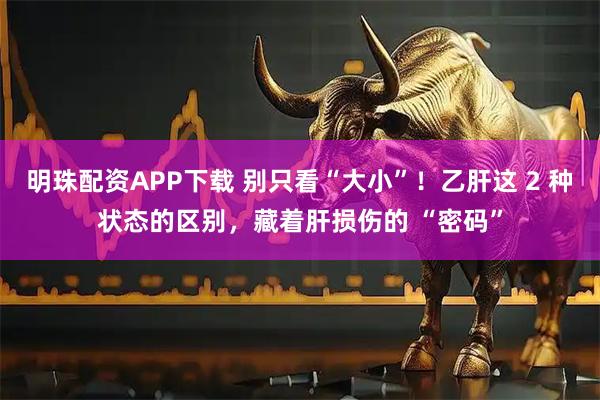 明珠配资APP下载 别只看“大小”！乙肝这 2 种状态的区别，藏着肝损伤的 “密码”
